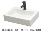 Lave-mains, sur mesure : L 50 à 80 x P 35 à 51 cm, finition lisse mate, 10 couleurs au choix, Anti bactérien, résine Akrytan® teinté dans la masse, Livraison Offerte.